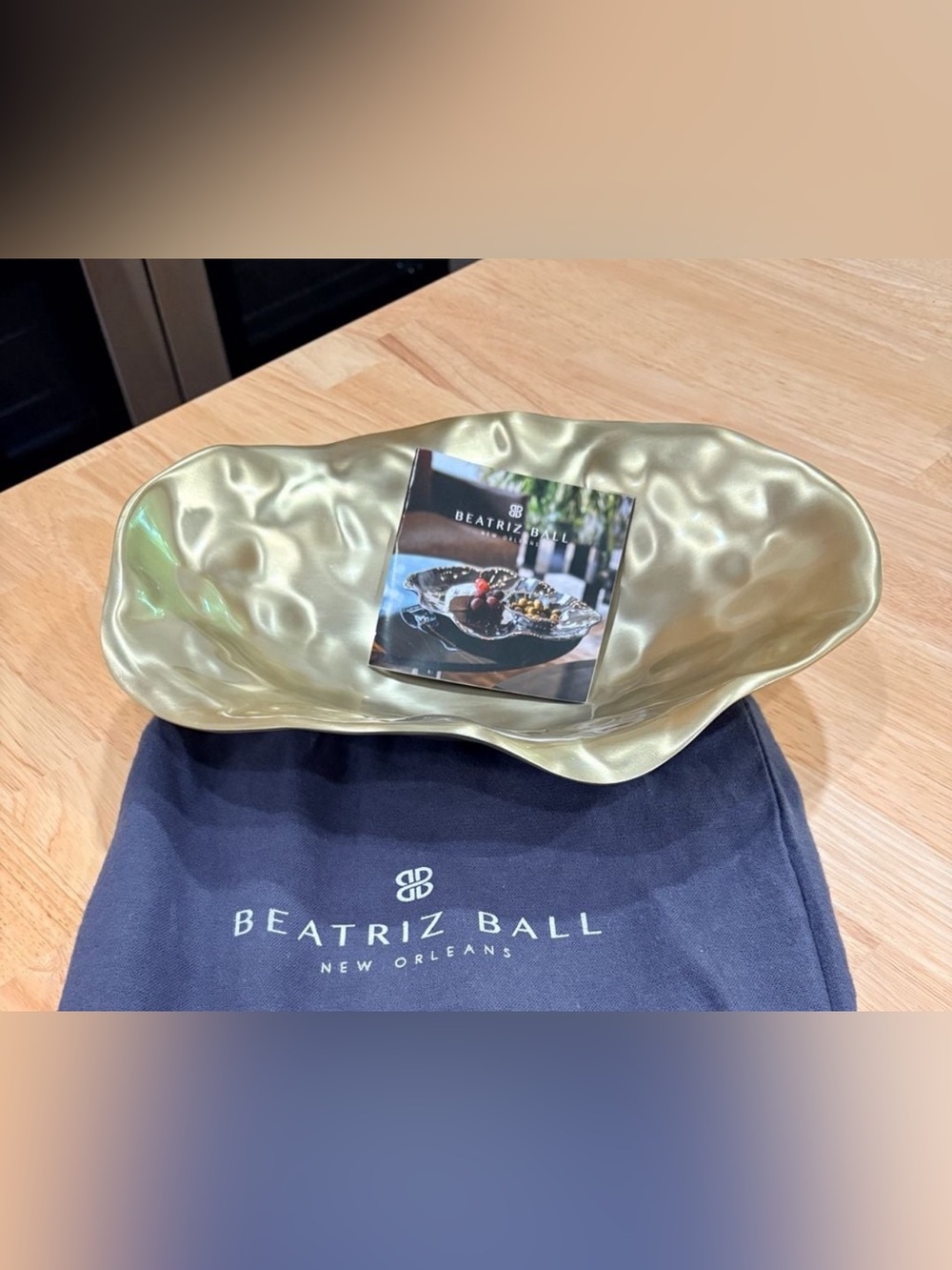 BNIBag Beatriz Ball Sierra Modern Maia Medium Gold Oval Bowl